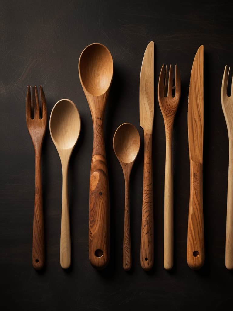 Wooden Kitchen Utensils and Cutlery